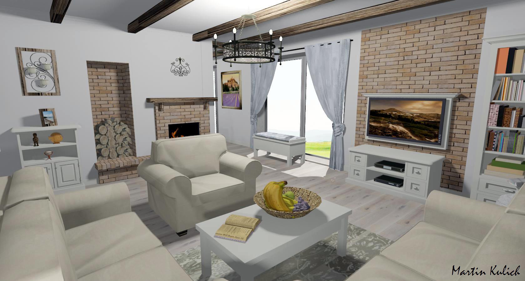 Návrh obývacej izby (Ivanka pri Dunaji 7/2014)